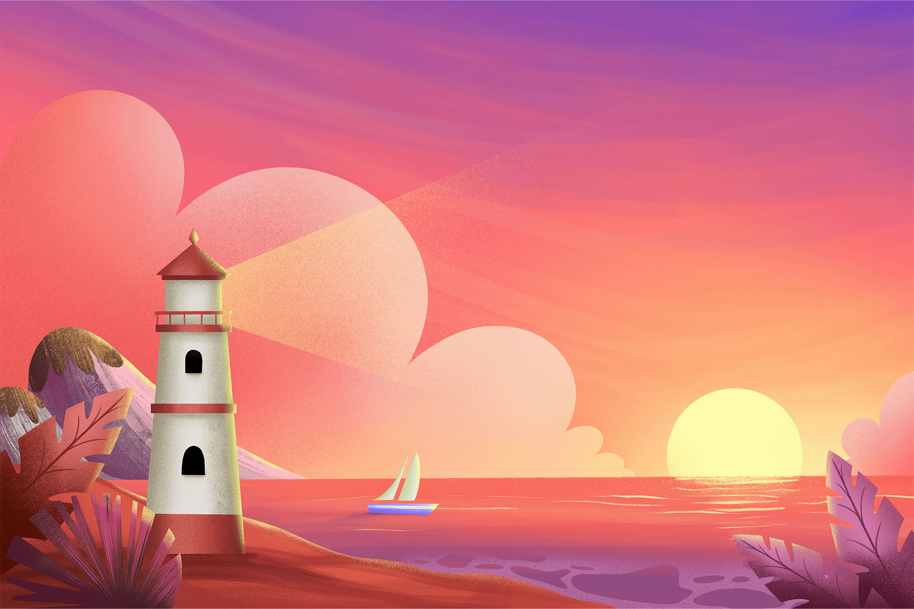 Seascape Background Illustrations (PNG, JPEG Format)