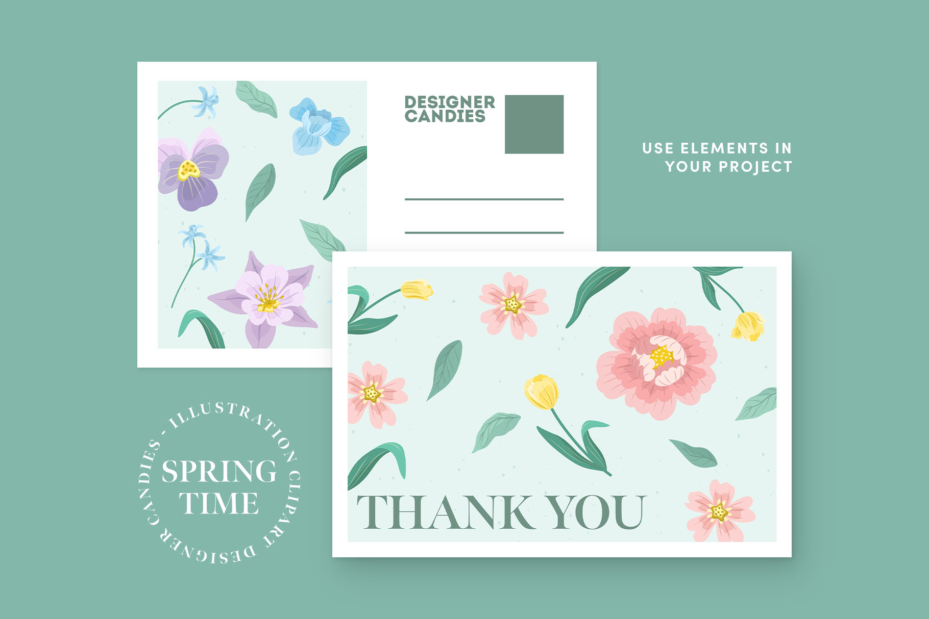 Springtime Flower Illustrations (AI, EPS, PNG Format)