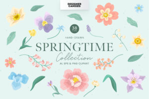 Springtime Flower Illustrations (AI, EPS, PNG Format)