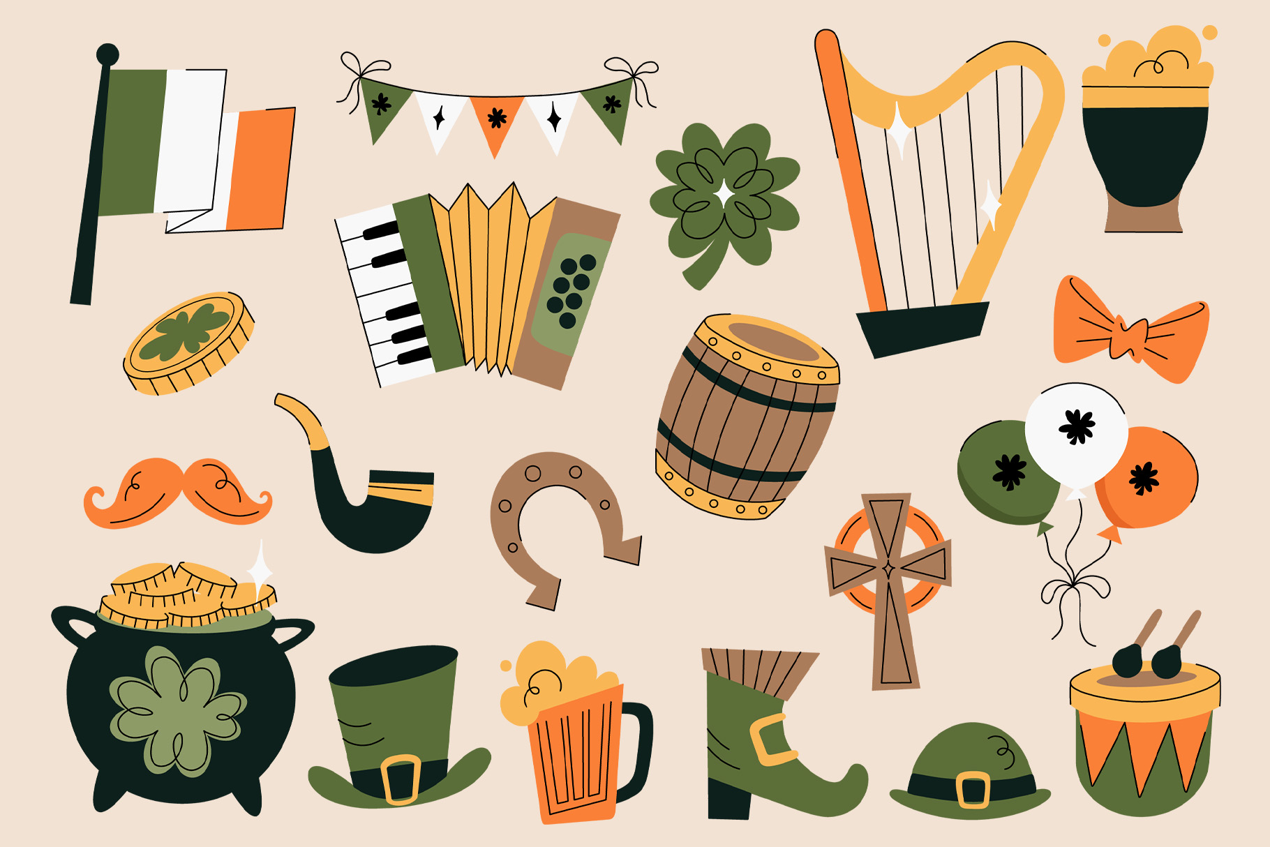 St. Patrick's Day Illustrations (AI, EPS, PNG Format)
