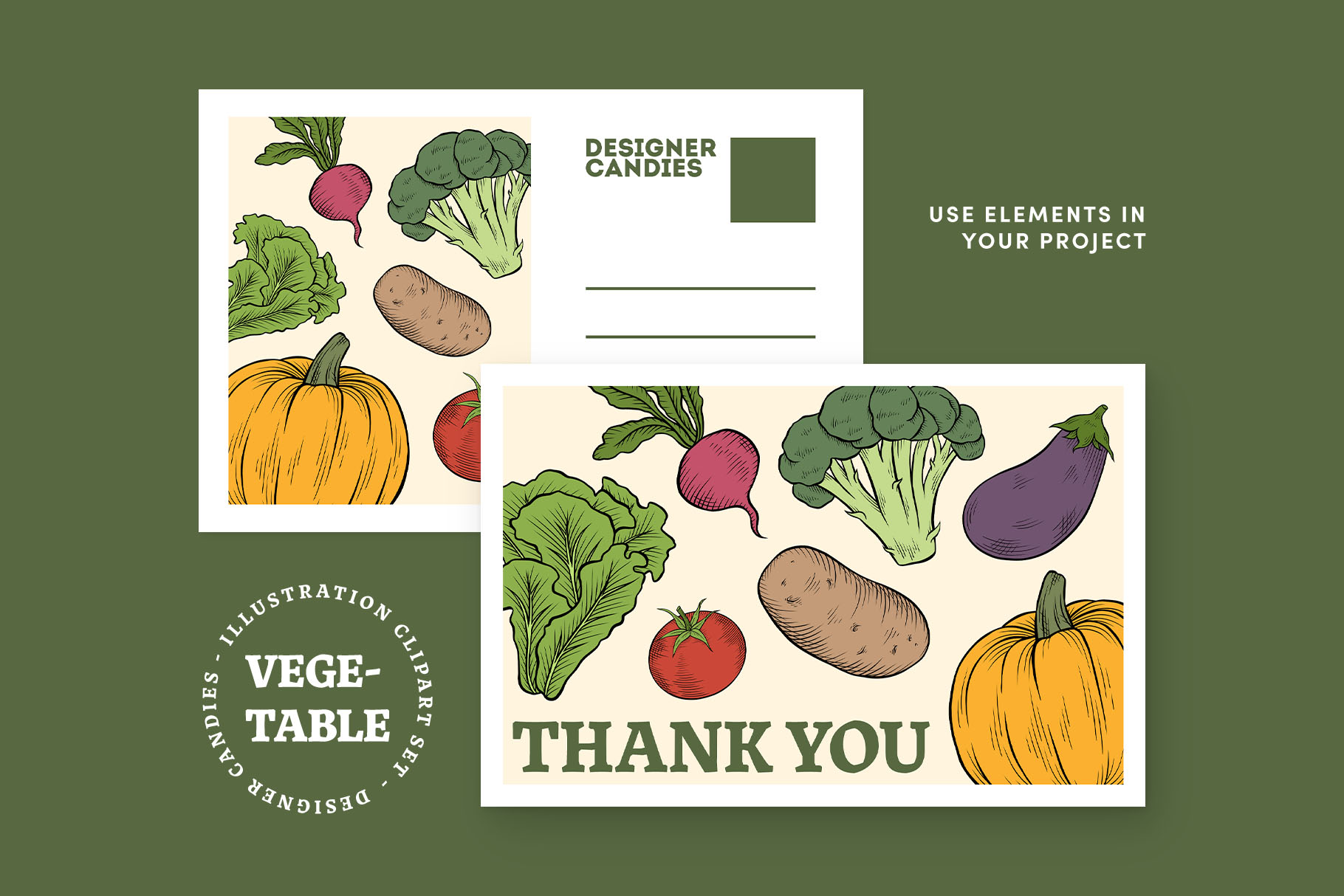 Vegetable Clipart Illustrations (PSD, PNG Format)