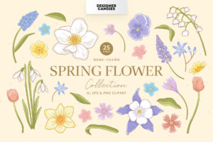 Spring Flower Illustration (AI, EPS, PNG Format)