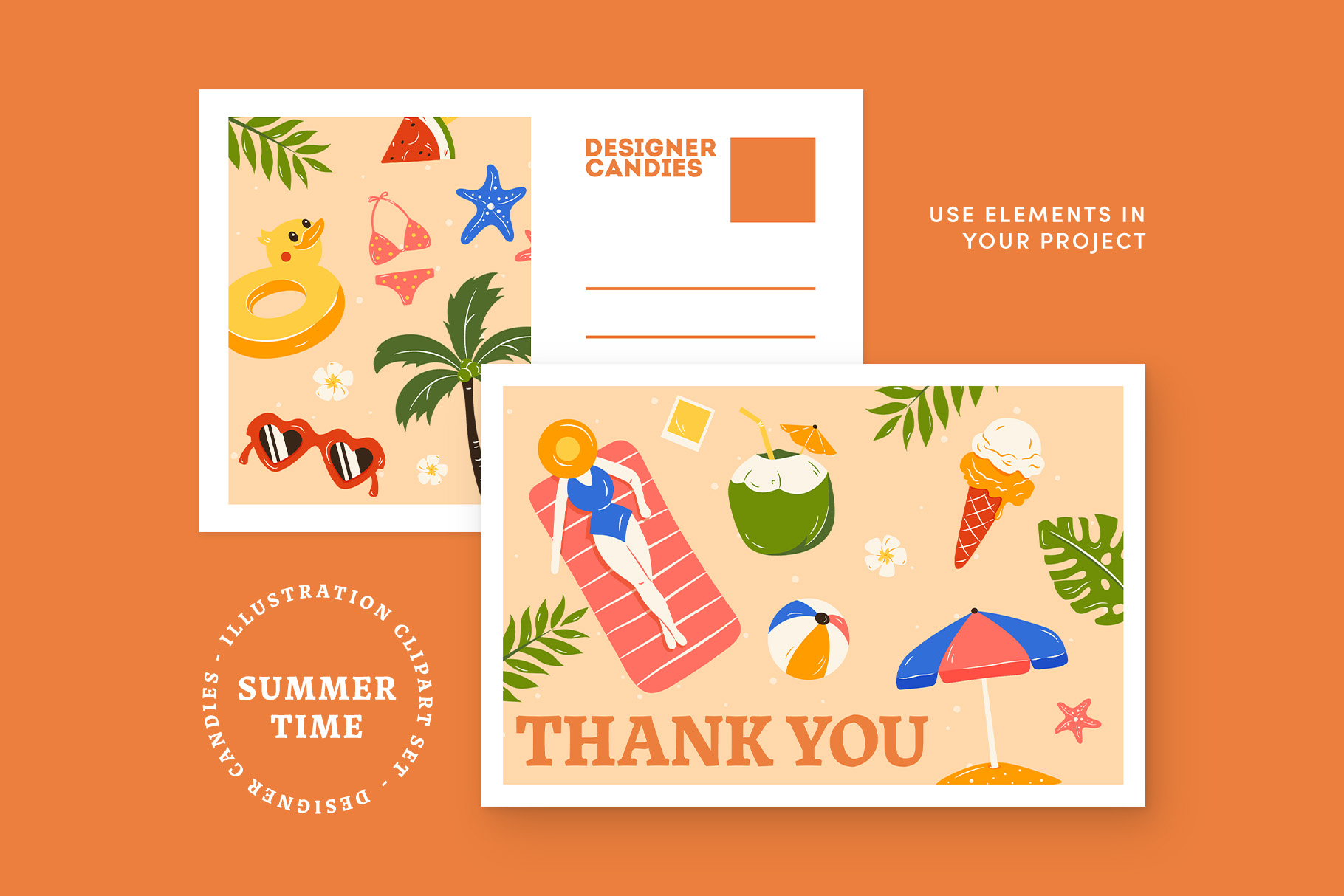 Summer Time Illustration (EPS, AI, PNG Format)