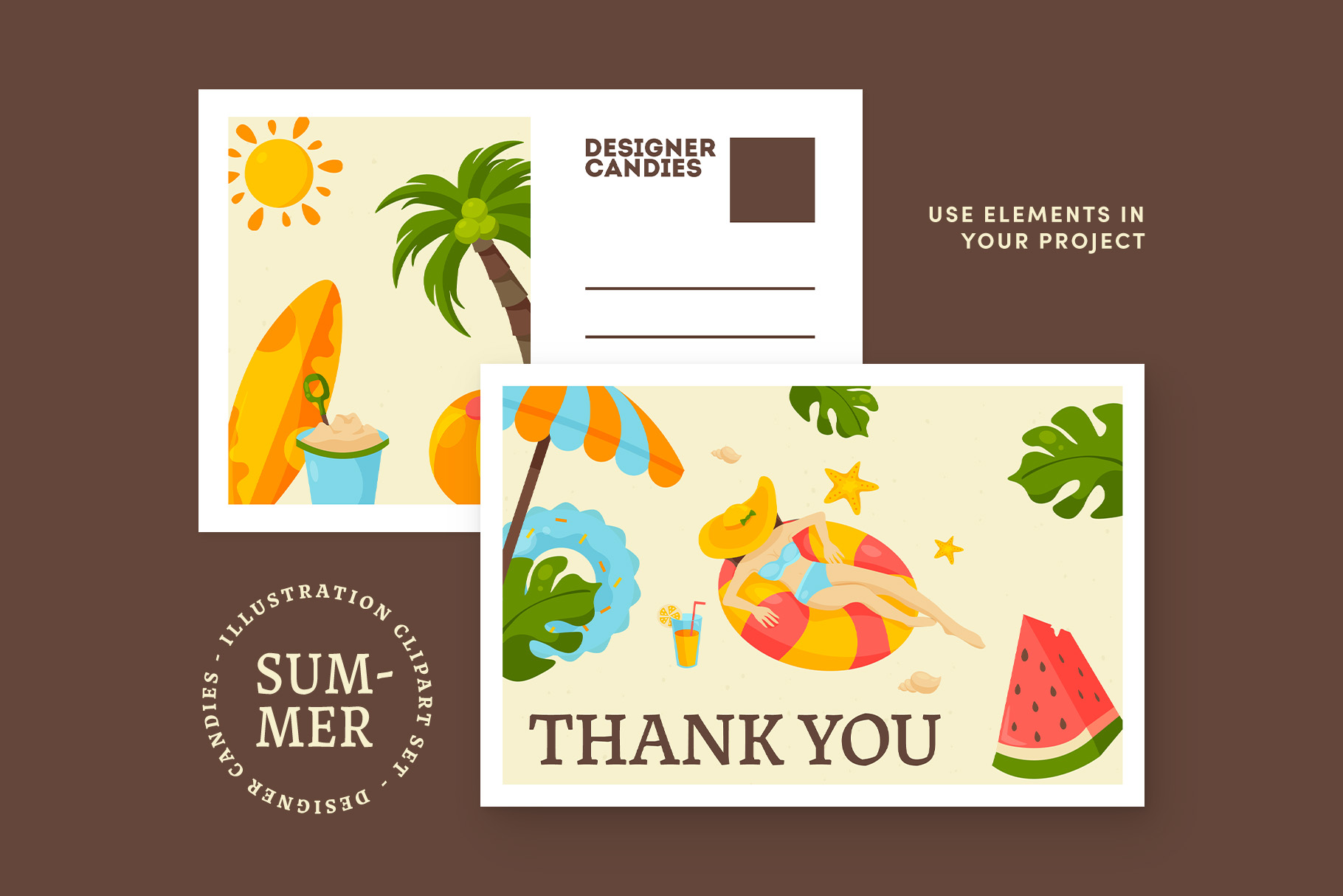 Summer Travel Illustrations (AI, EPS, PNG Format)
