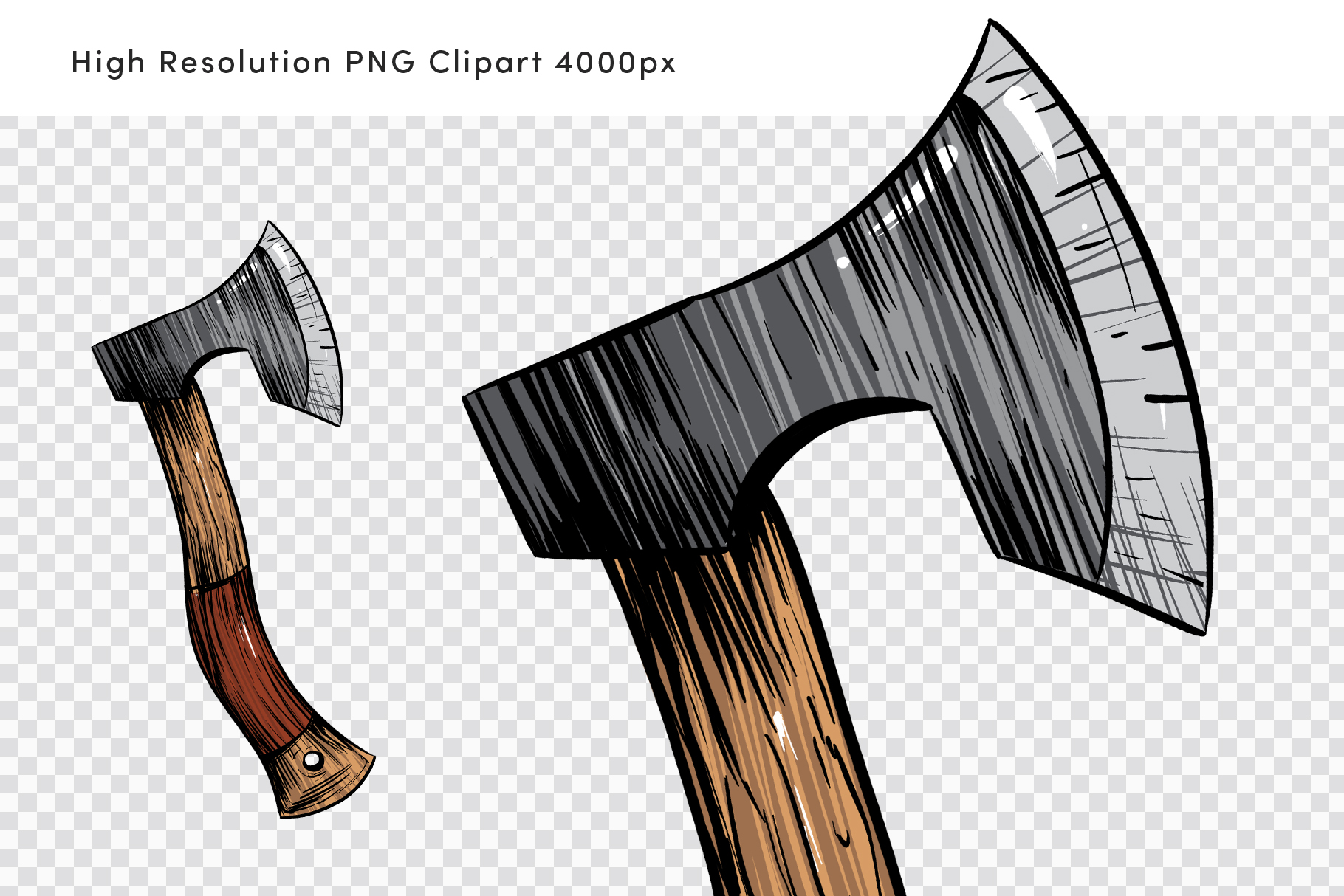 Axes Clipart Illustration Set (PSD, PNG Format)
