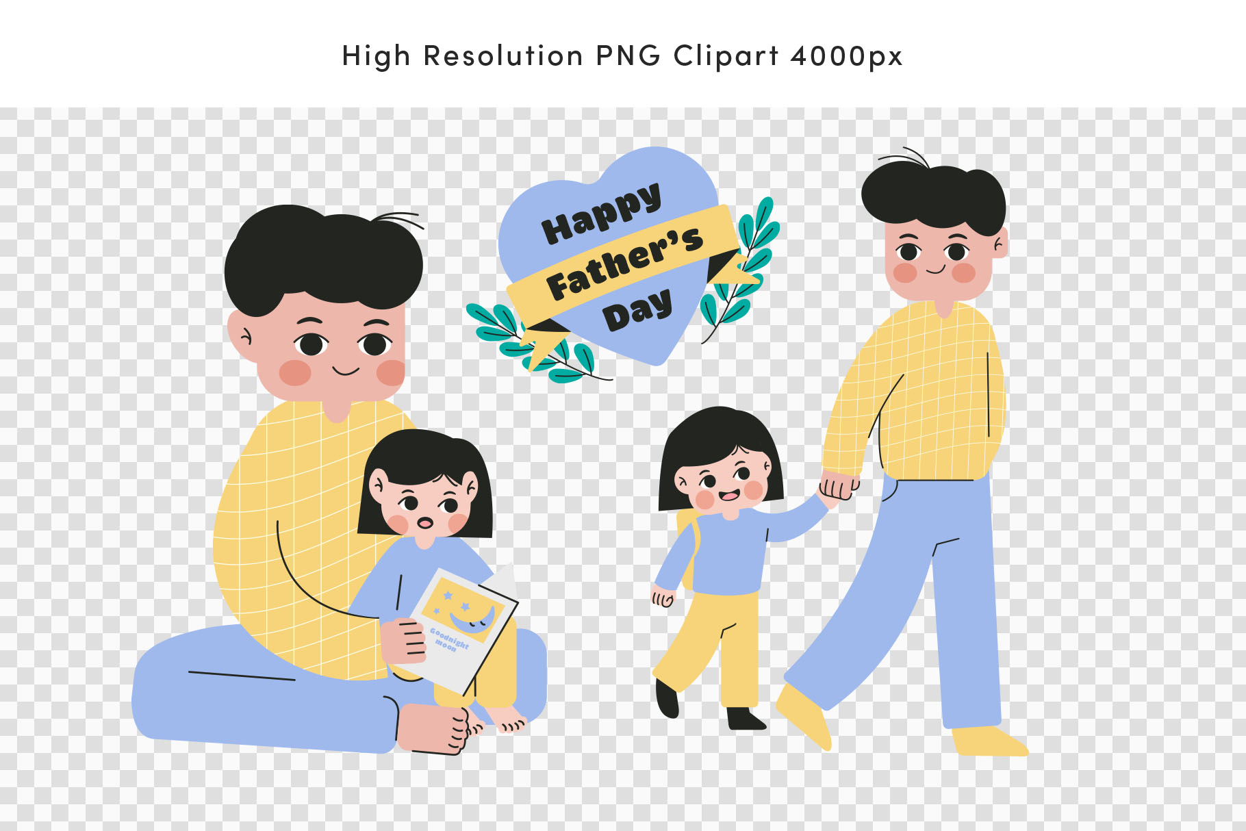 Father's Day Illustration Set (AI, EPS, PNG Format)