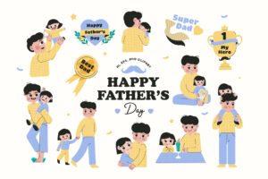 Father's Day Illustration Set (AI, EPS, PNG Format)
