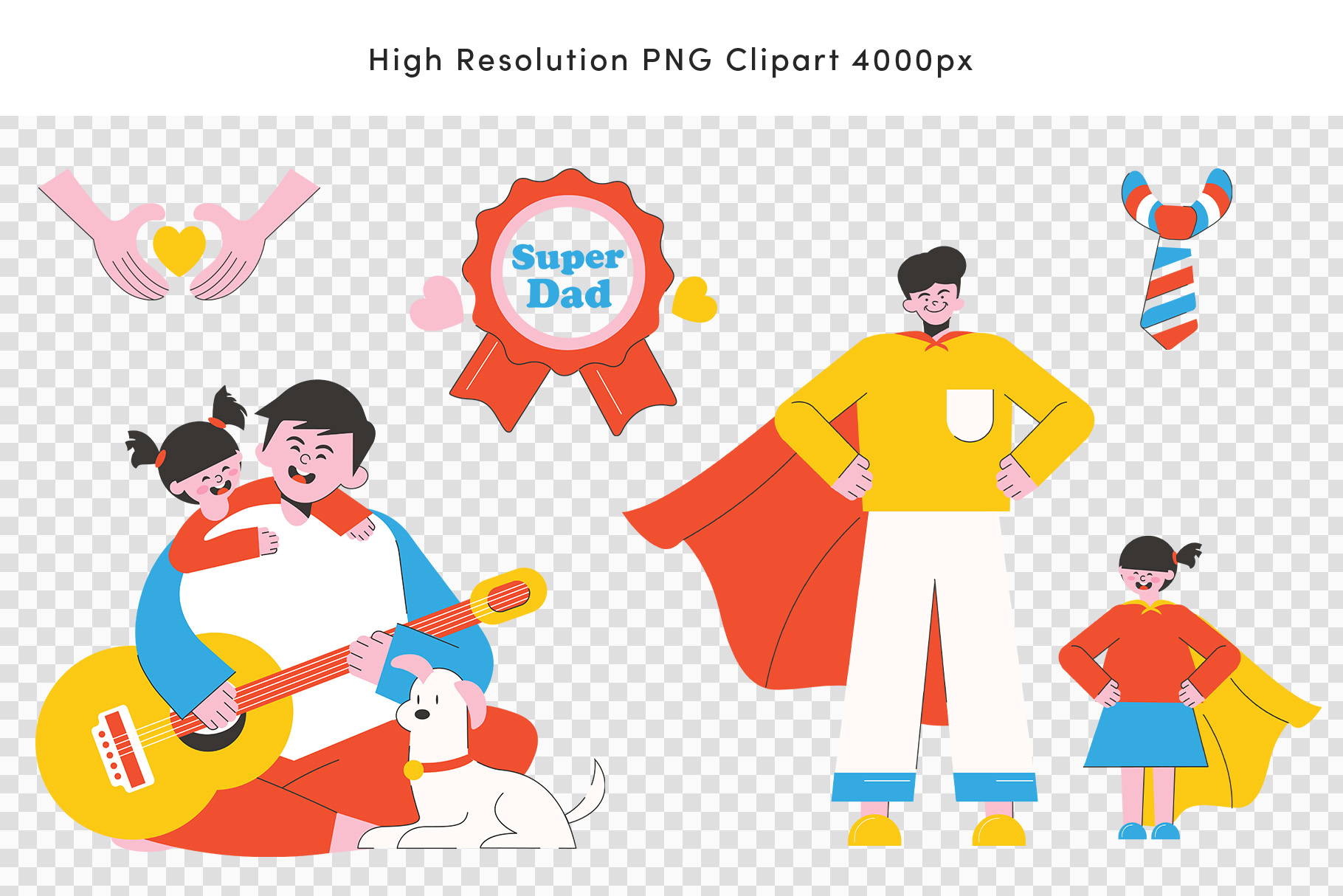 Father's Day Illustration Set (AI, EPS, PNG Format)