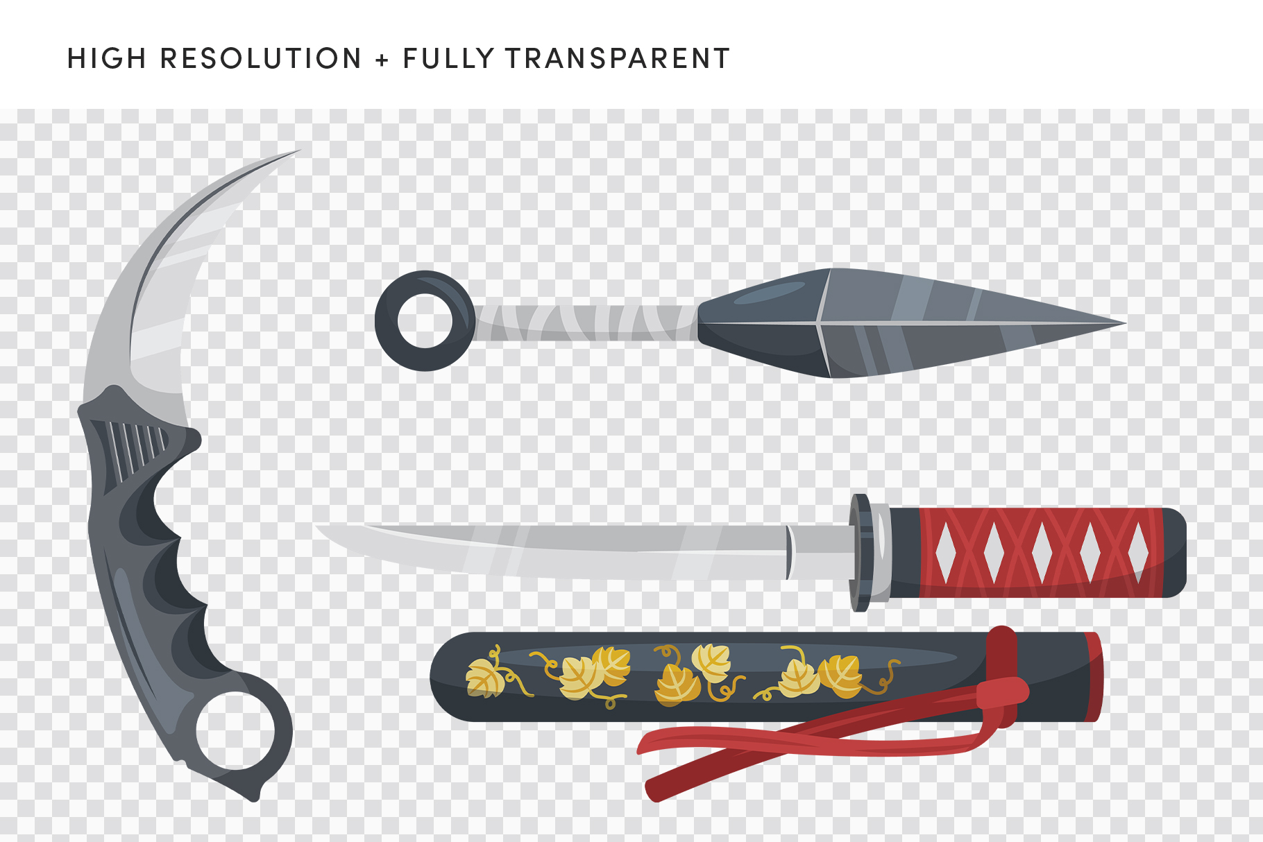 Knives Illustration Set (AI, EPS, PNG Format)