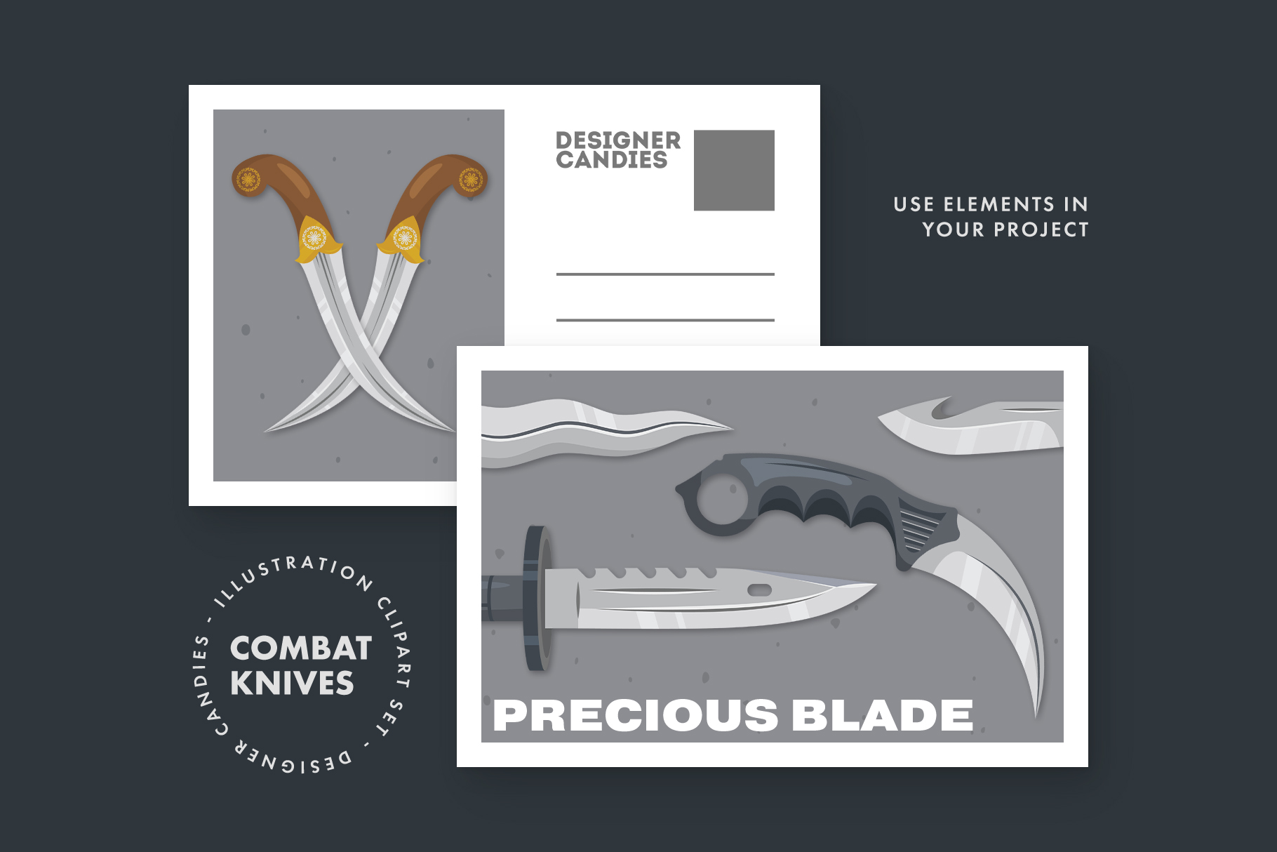 Knives Illustration Set (AI, EPS, PNG Format)
