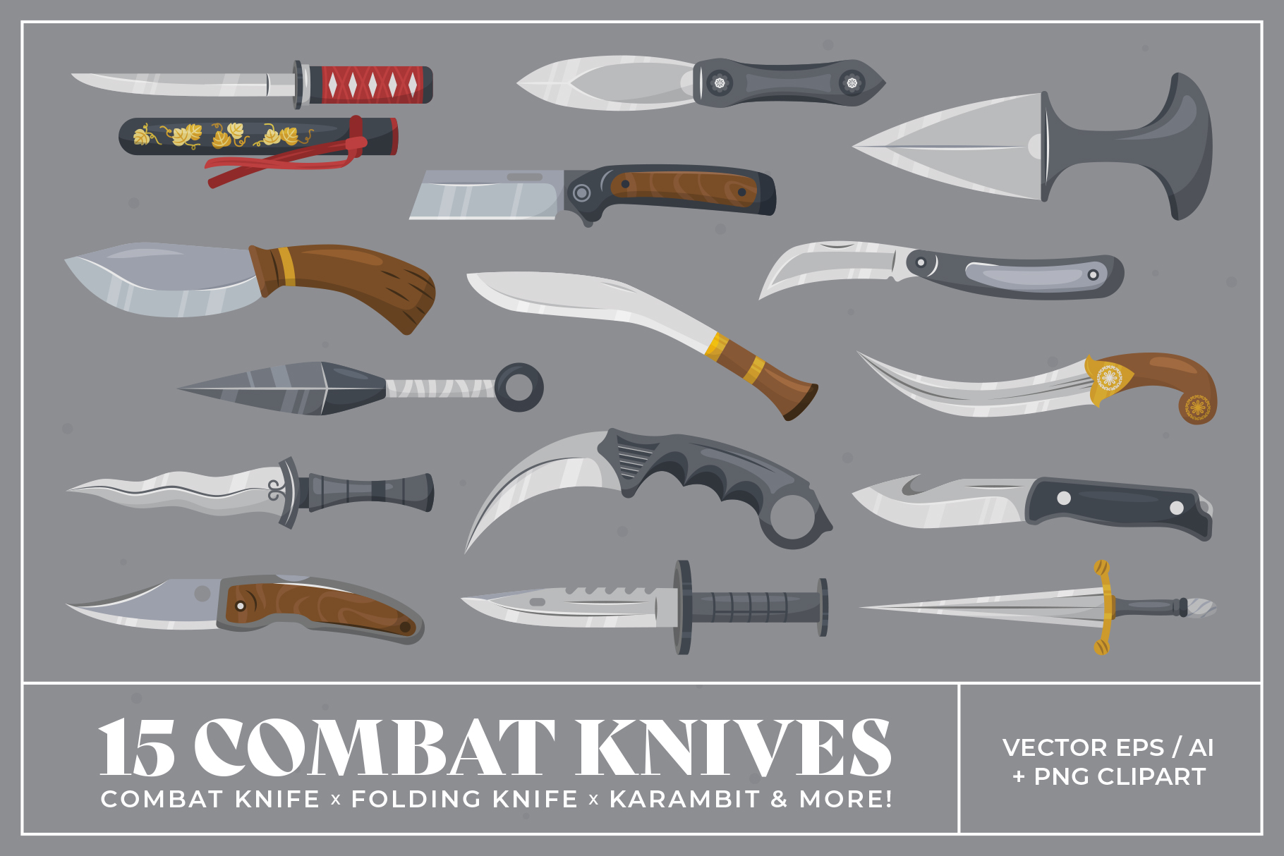 Knives Illustration Set (AI, EPS, PNG Format)
