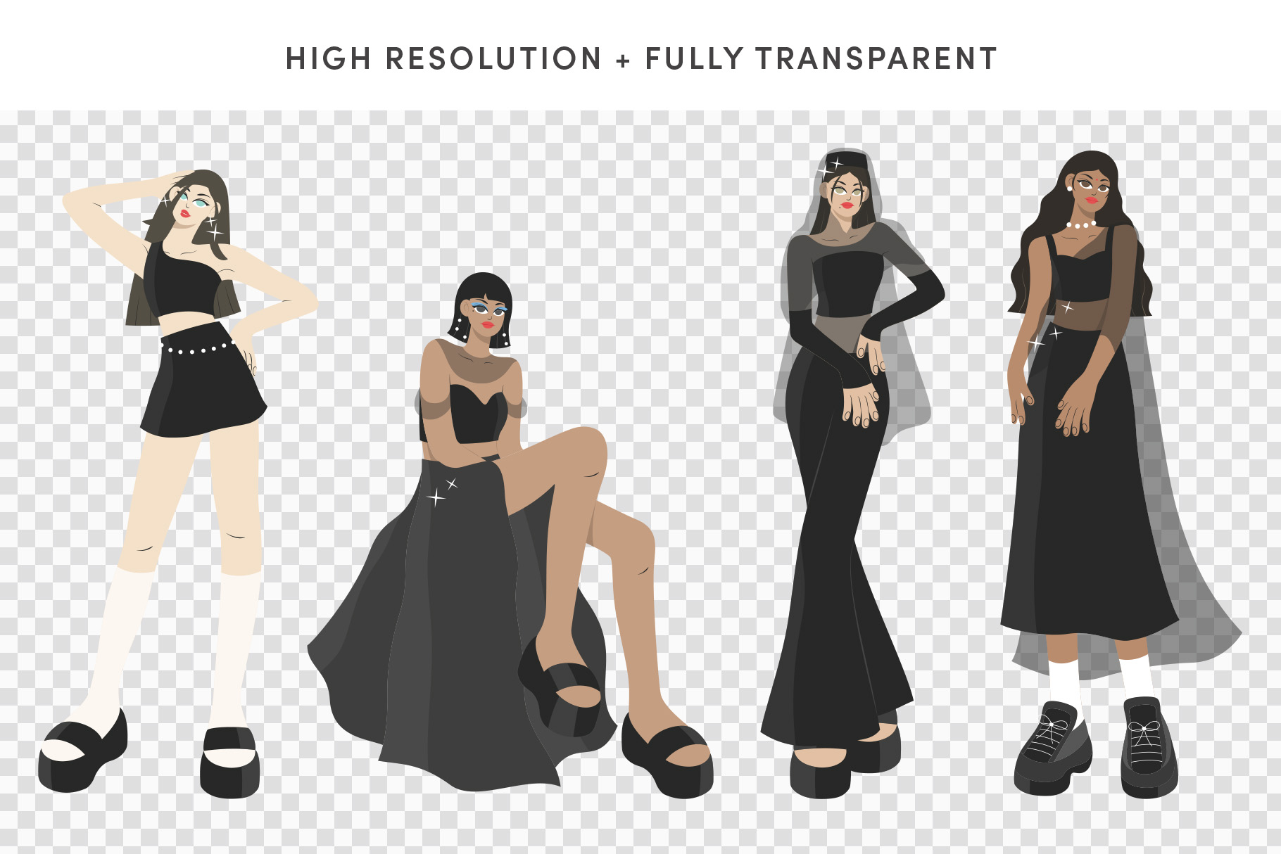 Women Illustration Set (AI, EPS, PNG Format)