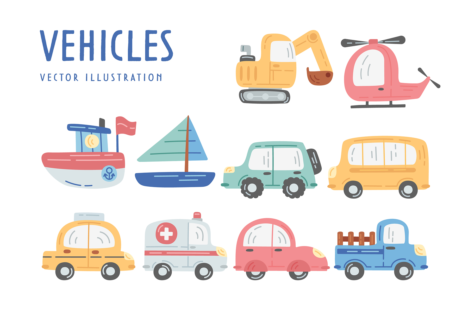 Cute Map Creator Kit (AI, EPS, PNG Format)