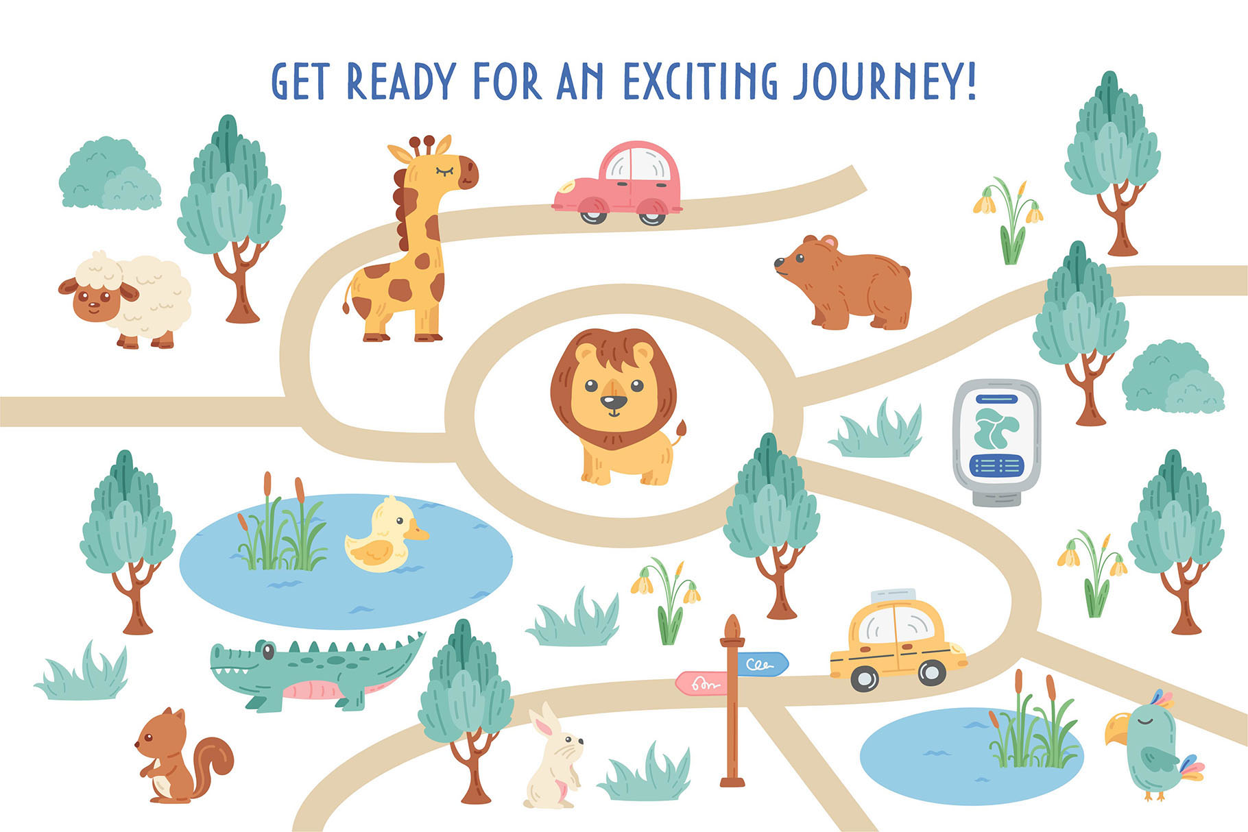 Cute Map Creator Kit (AI, EPS, PNG Format)