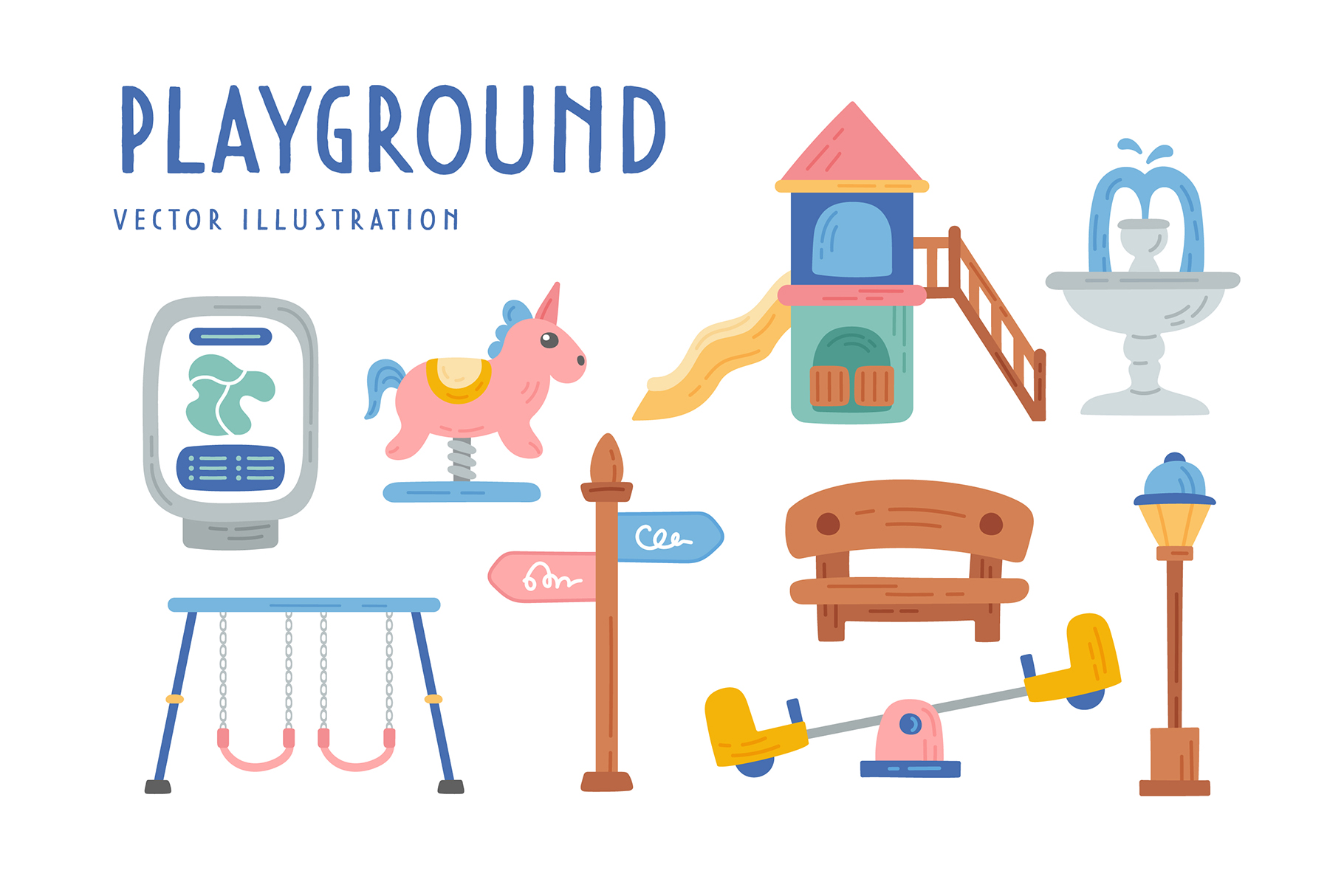 Cute Map Creator Kit (AI, EPS, PNG Format)