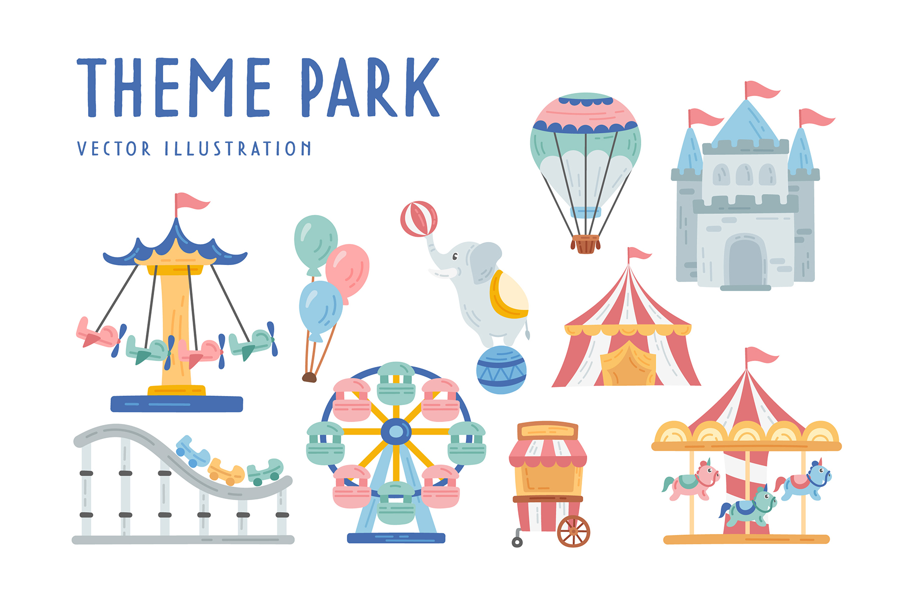 Cute Map Creator Kit (AI, EPS, PNG Format)