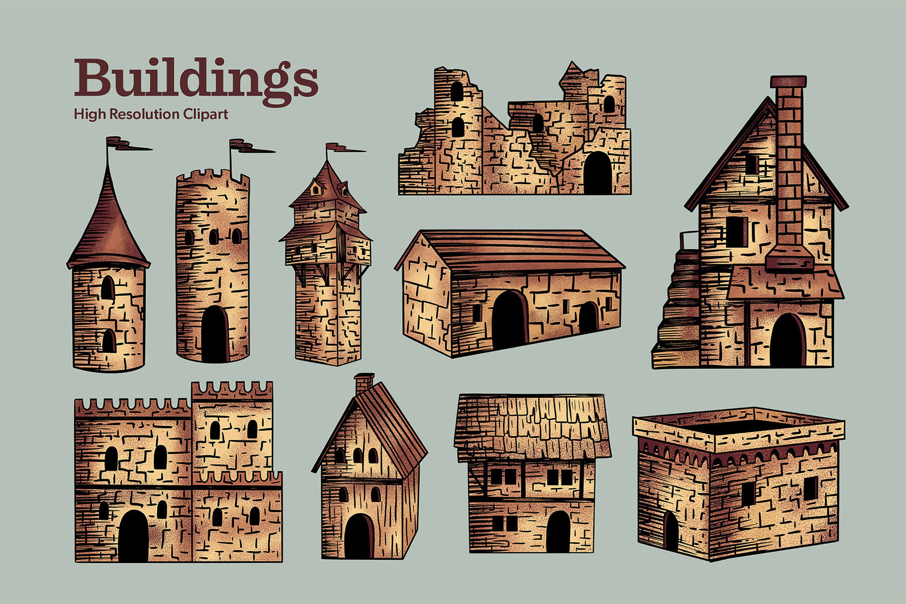 Vintage Map Creator Kit (PSD, PNG, PAT Format)