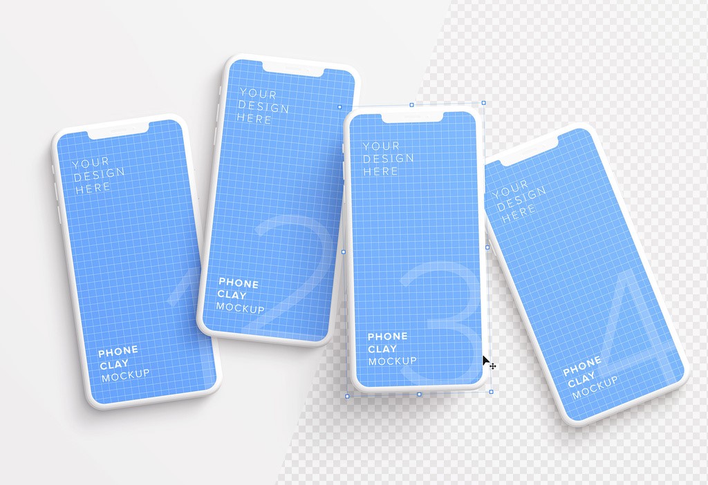 4-smartphones-messy-mockup-psd