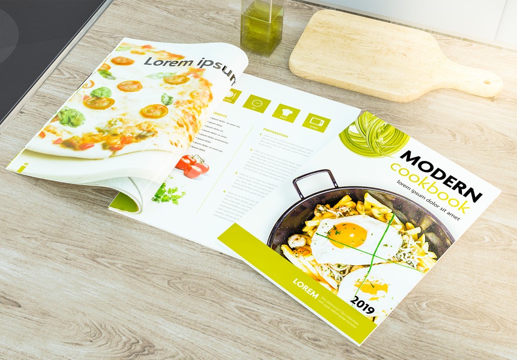 cookbook-layout-with-green-textured-accents-indd