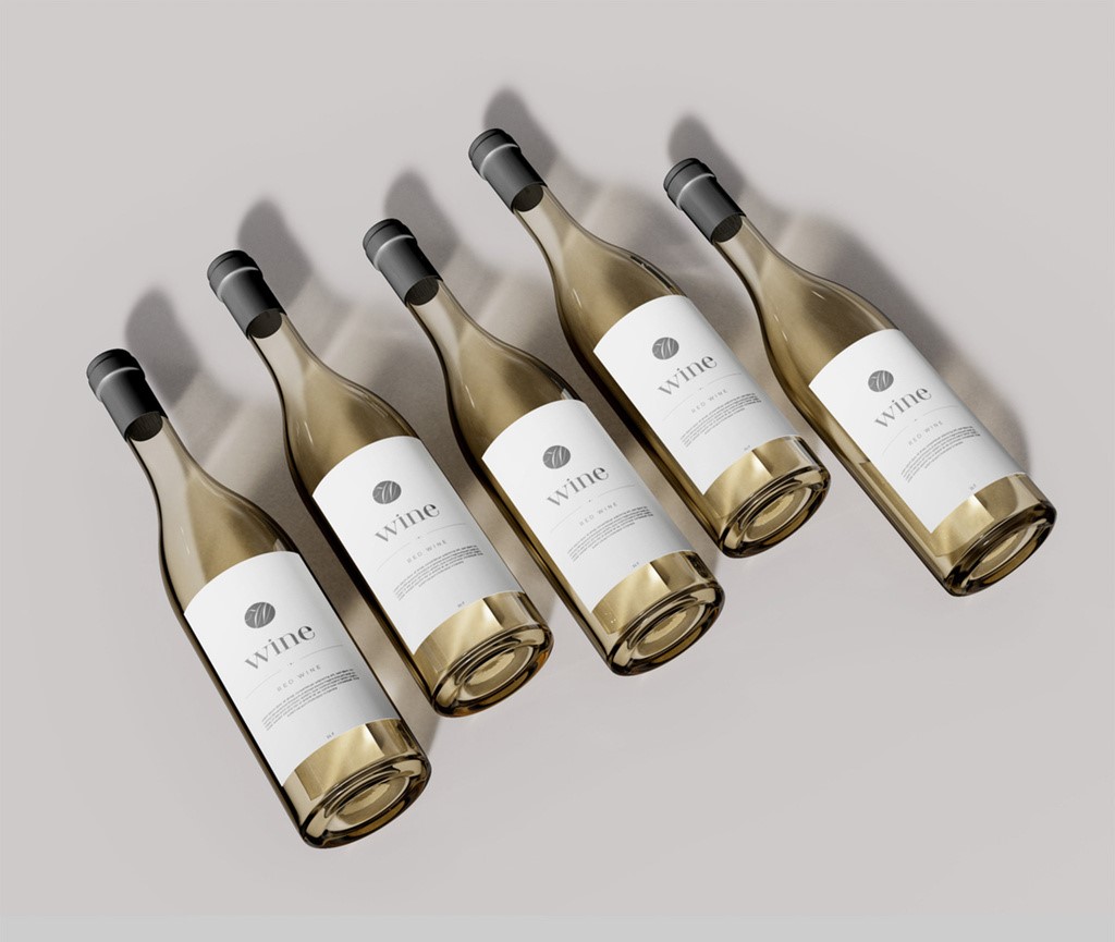 five-wine-bottles-mockup-psd
