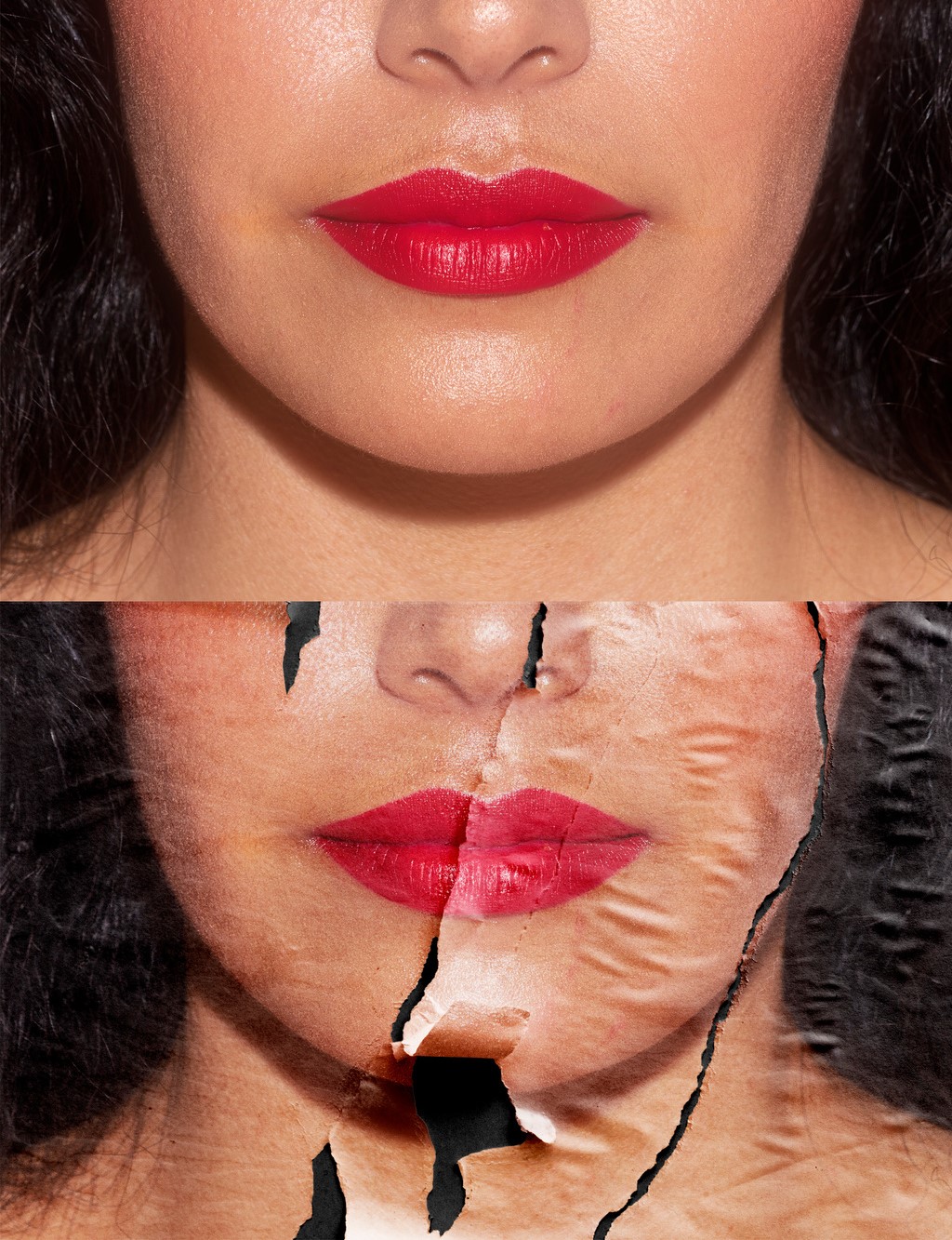 woman-with-ripped-paper-texture-effect-psd