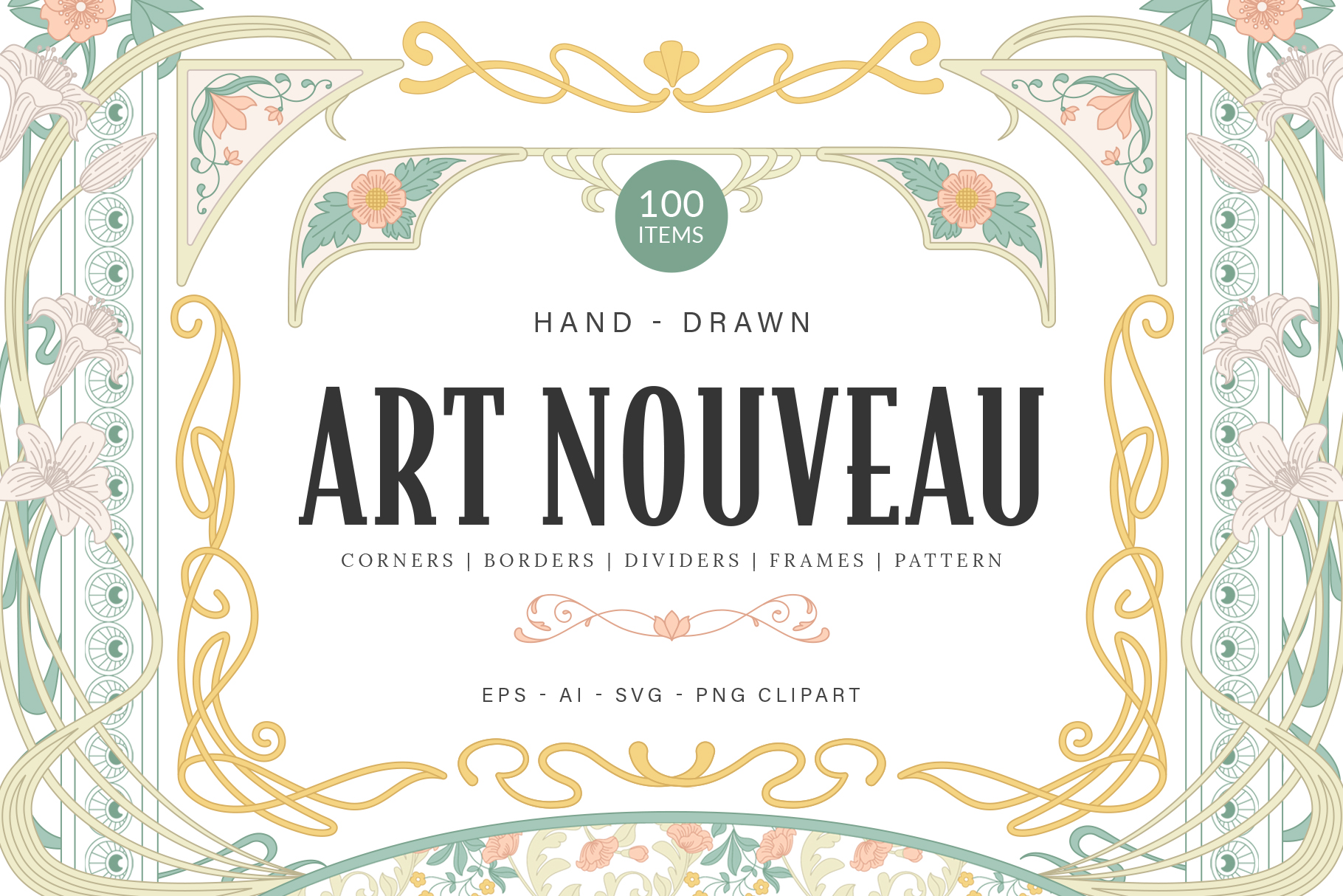 Art Nouveau Collection in AI EPS PNG SVG