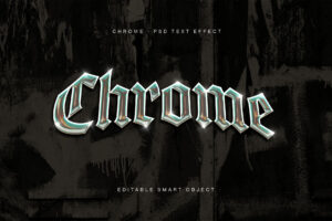 Chrome Text Effect in PSD format