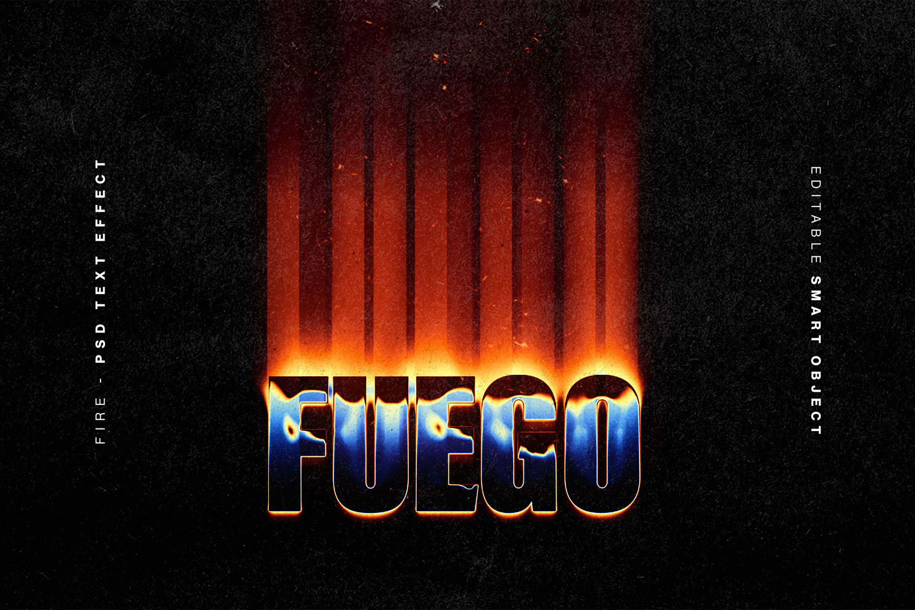 Fuego Retro Text Effect in PSD format