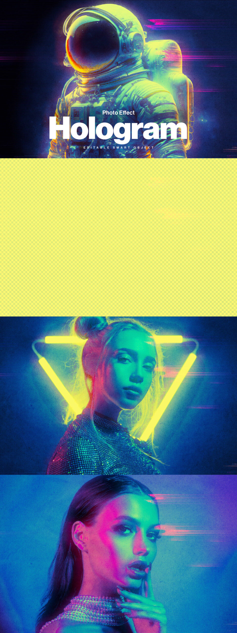 Hologram Photo Effect in PSD for Photoshop