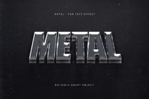 Metal Text Effect in PSD format