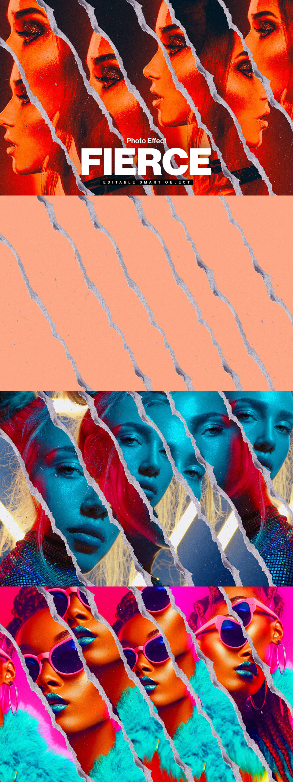 Torn Paper Tear Photo Effect Template PSD