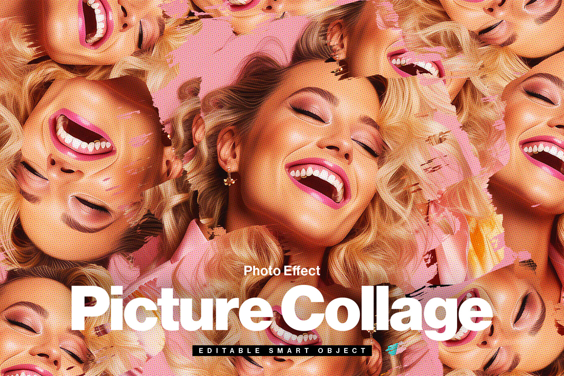 Photo Collage with Abstract Brush Effect in PSD