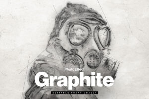 Graphite Pencil Sketch Photo Effect Template in PSD