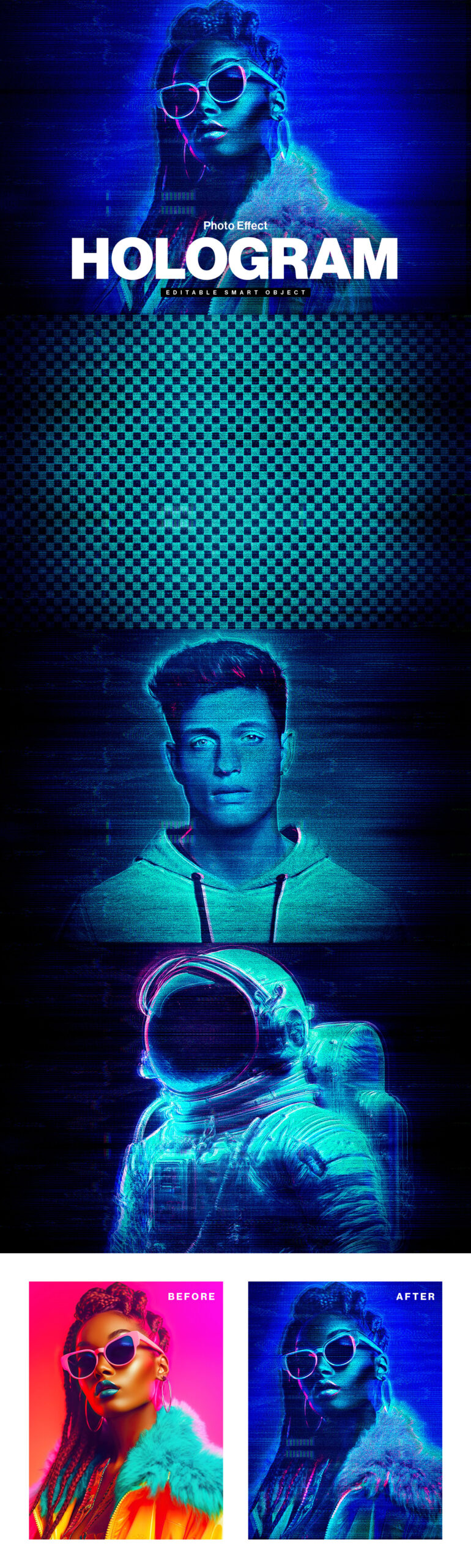 Hologram Photo Effect in PSD