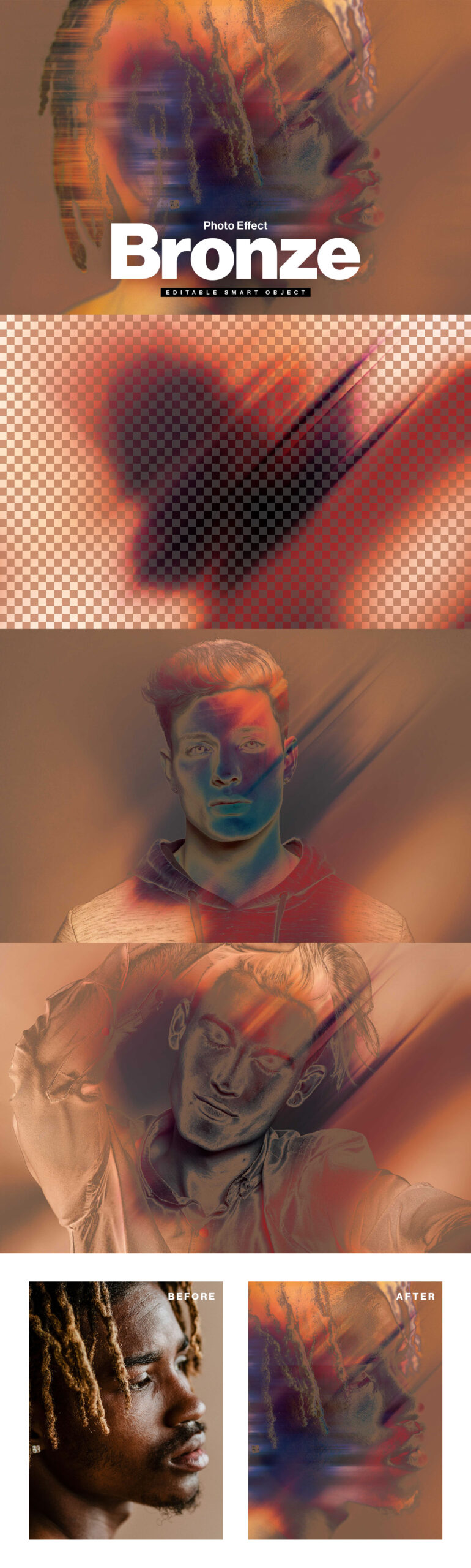 Bronze Inversion Photo Effect Template PSD