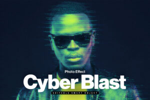 Cyber Blast Photo Effect Template PSD