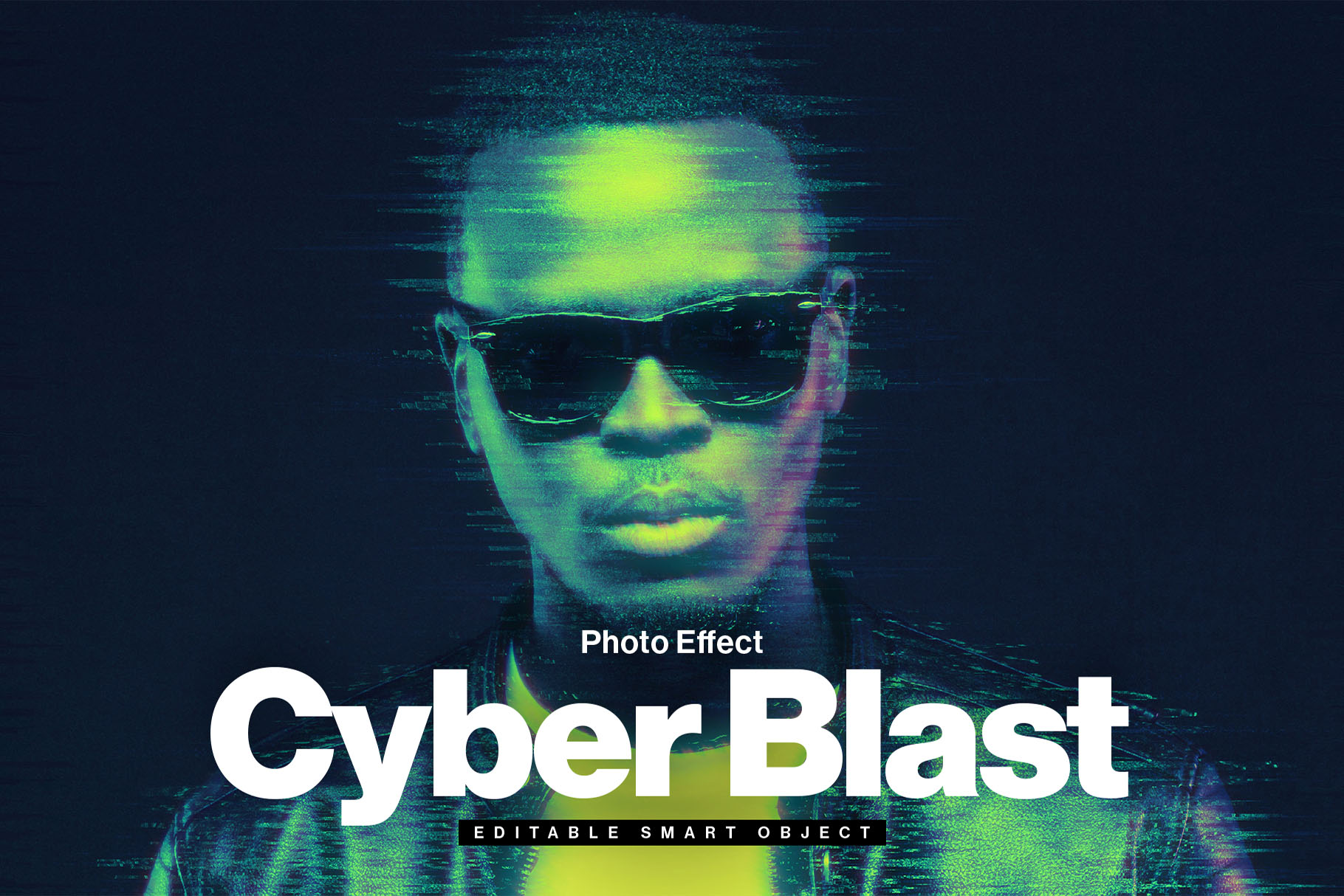 Cyber Blast Photo Effect Template PSD