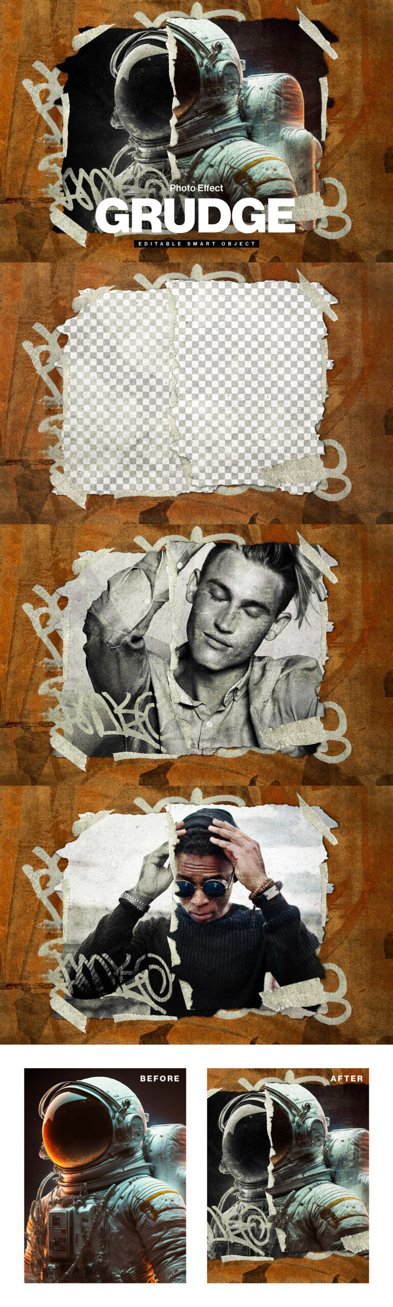 Grudge Photo Effect & Thumbnail Template PSD