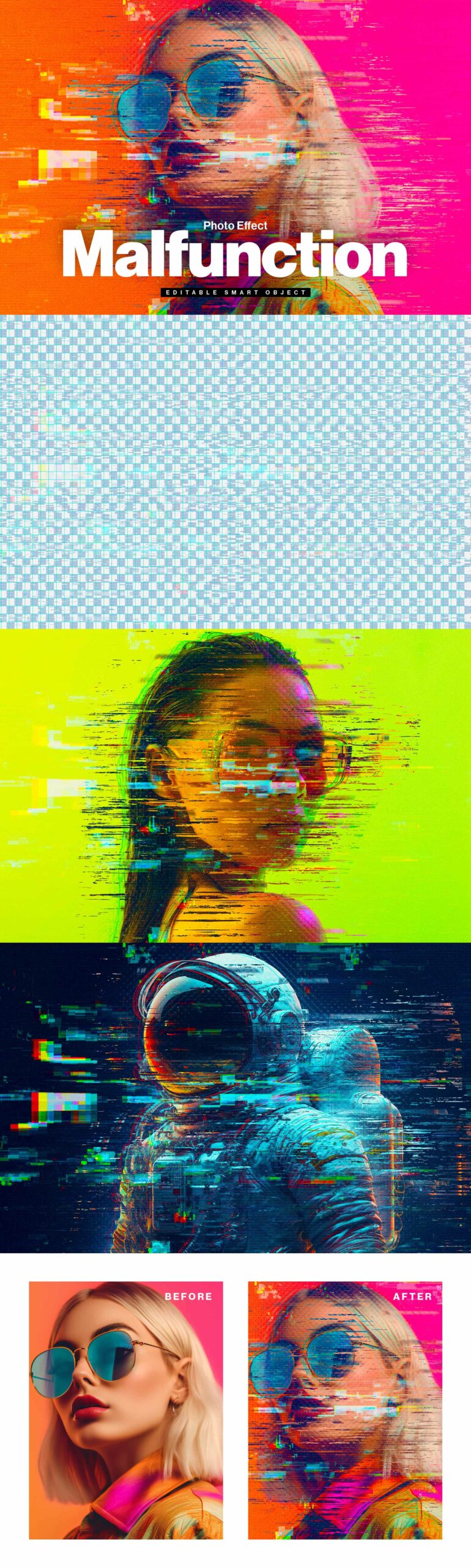Malfunction Photo Effect Template in PSD
