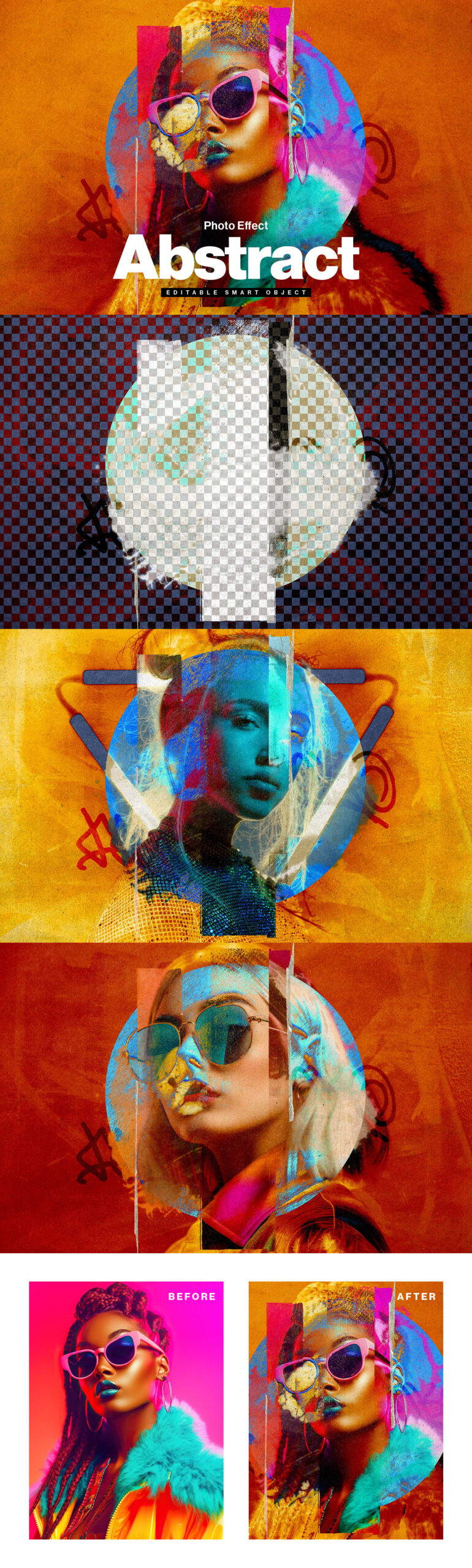 Abstract Photo Effect Template in PSD