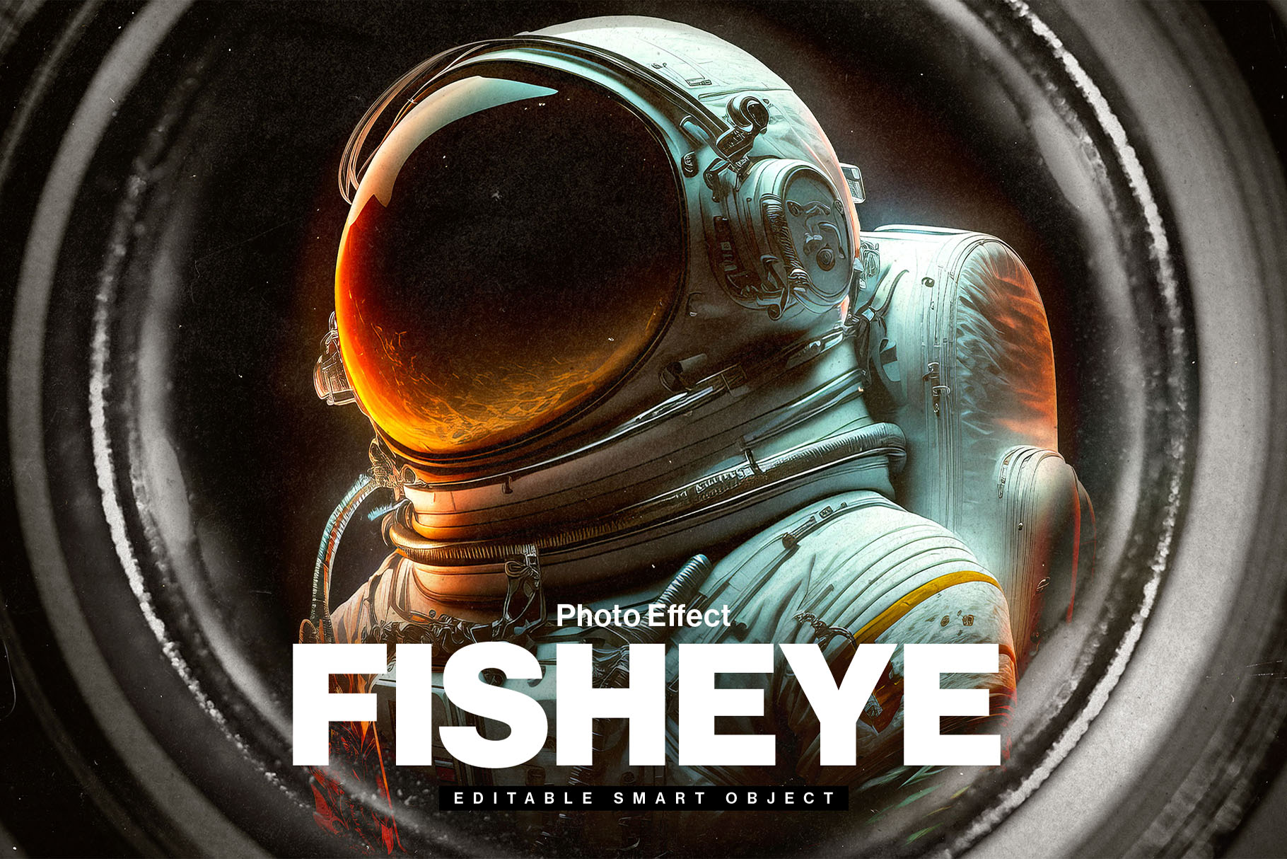 Fisheye Lens Photo Effect Template in PSD