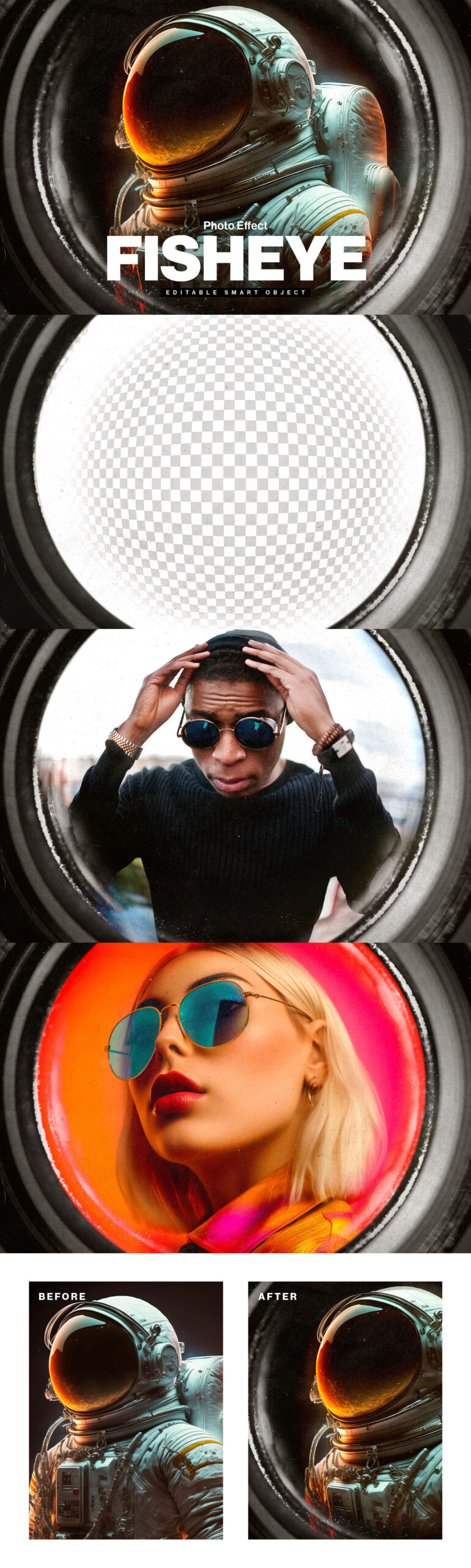 Fisheye Lens Photo Effect Template in PSD