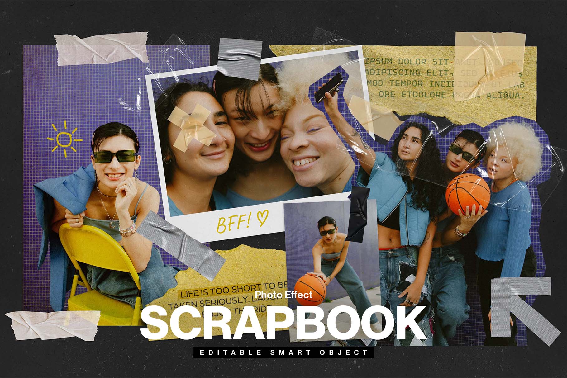 Scrapbook Photo Effect Template in PSD