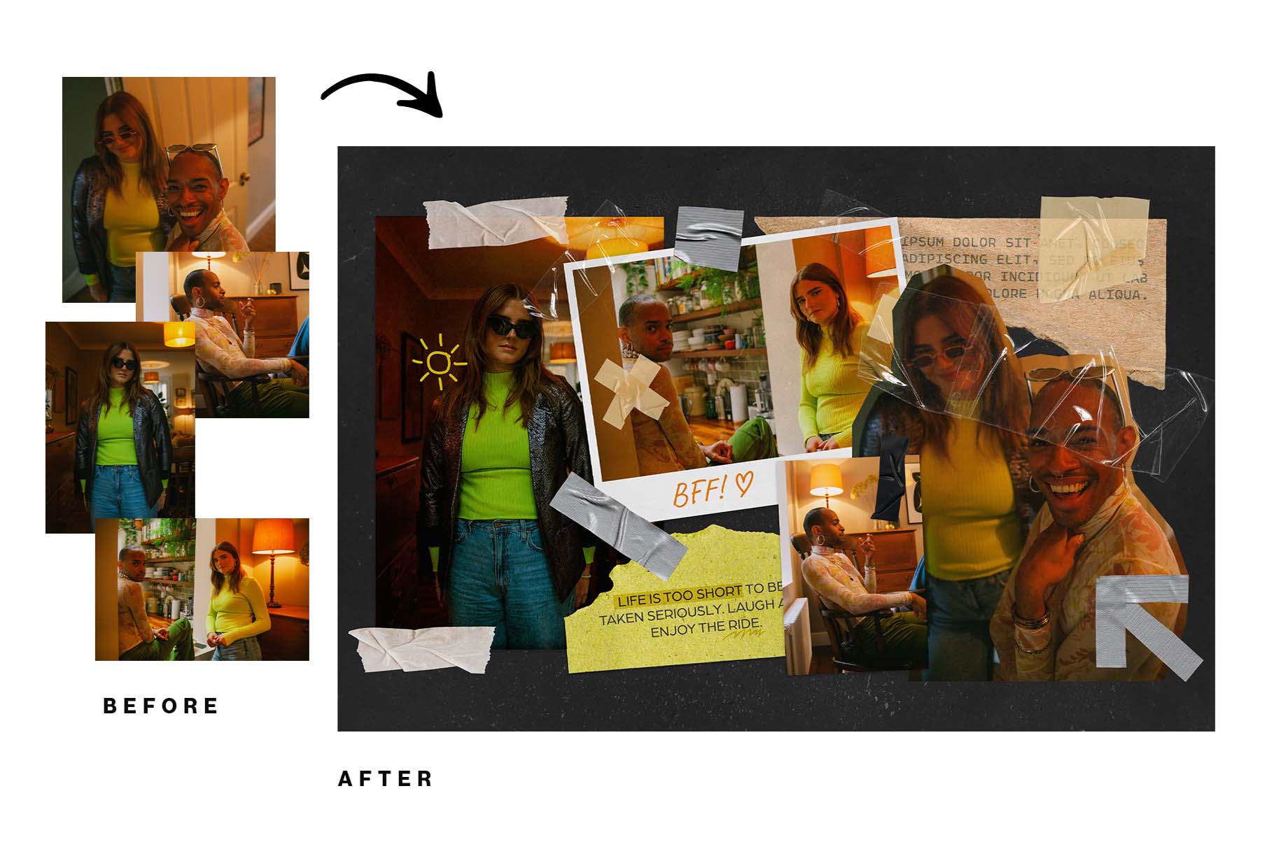 Scrapbook Photo Effect Template in PSD