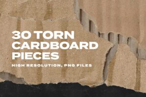 Torn Cardboard Pieces Pack in PSD & PNG