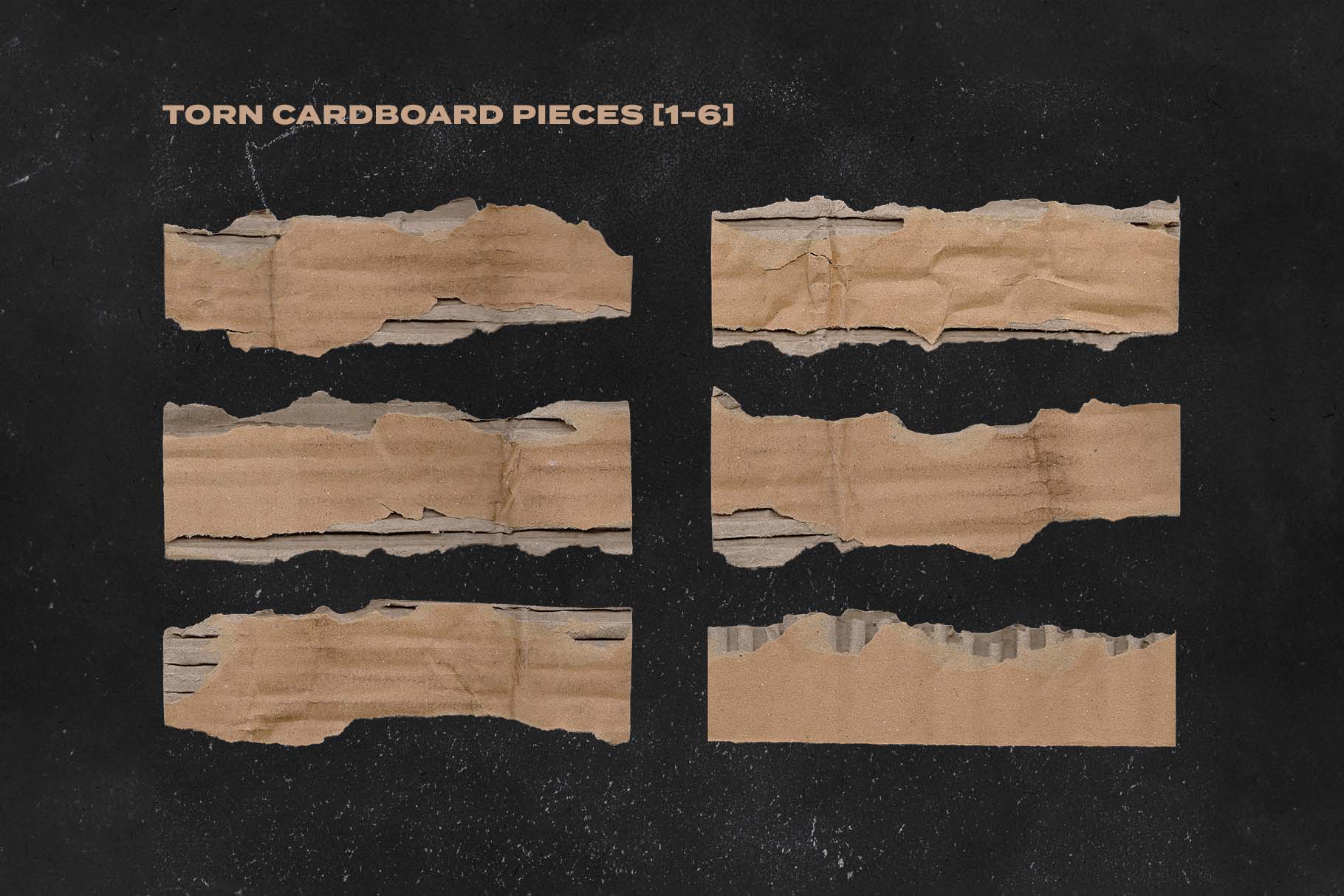 Torn Cardboard Pieces Pack in PSD & PNG