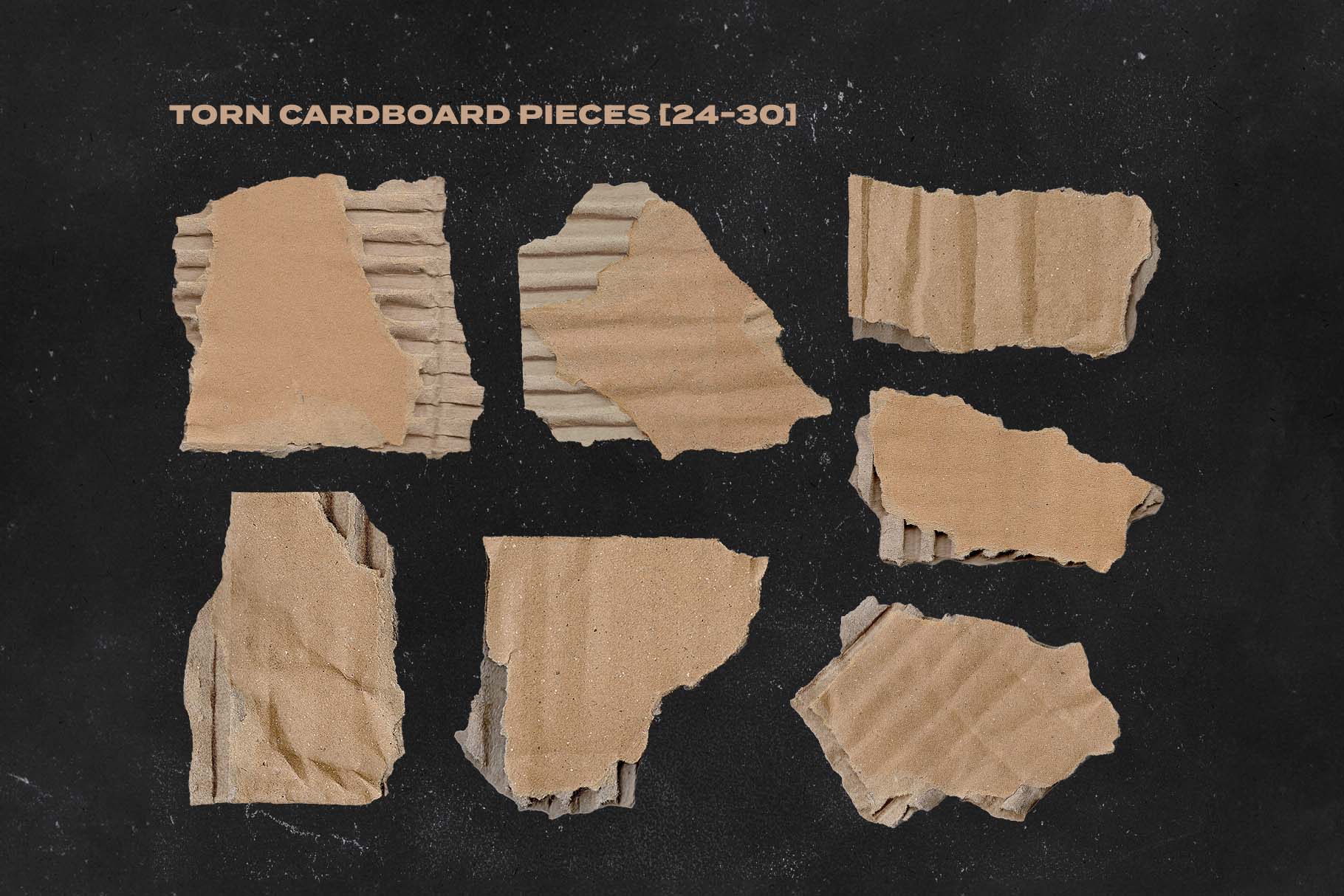 Torn Cardboard Pieces Pack in PSD & PNG