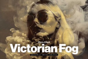 Vintage Victorian Fog Photo Effect Template in PSD