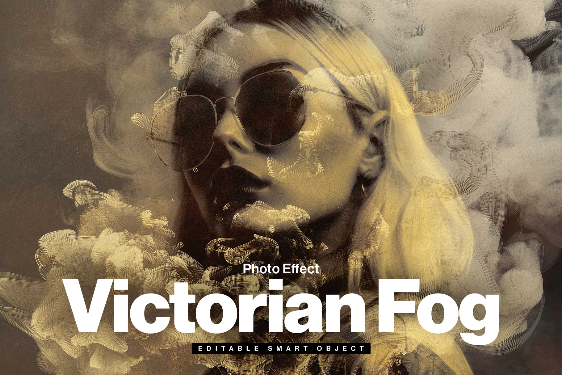 Vintage Victorian Fog Photo Effect Template in PSD