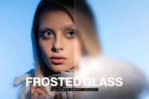 Frosted Glass Photo Effect Template in PSD